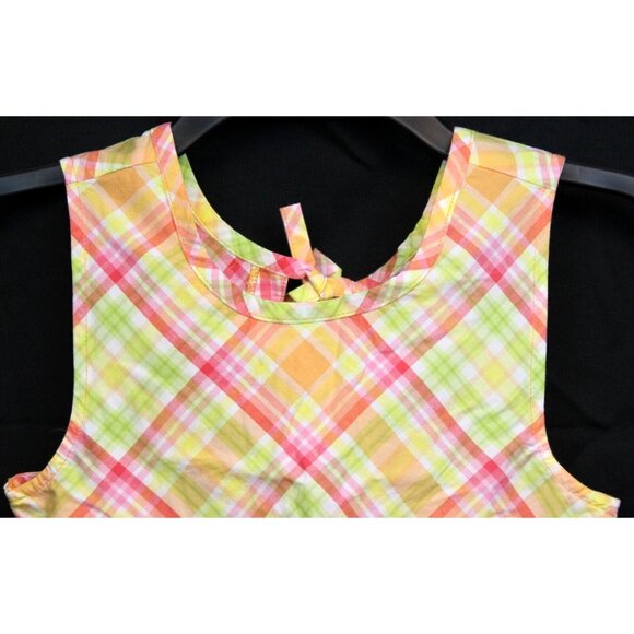 NEW VTG 2007 Gymboree Social Butterfly sz 9 Plaid Blouse Tank Shirt Shired Smock - Picture 2 of 7